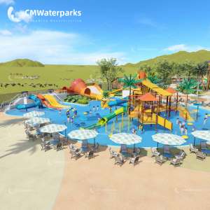 แบบจำลอง 3 มิติ ของสวนน้ำ CMWaterparks กรณีสวนน้ำ Aquapark ออกแบบสไลเดอร์น้ำไฟเบอร์กลาส - Product Image 1