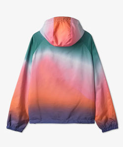 Chaqueta cortavientos multicolor personalizada, informal, con cremallera, deportiva, para correr al aire libre, tipo anorak con capucha, para entrenamiento y protección contra la lluvia. - Product Image 2