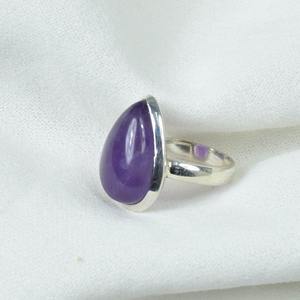 Anillo de cabujón clásico hecho a mano, piedra preciosa amatista, mejor diseño, Plata de Ley 925 sólida, plata 925 estampada, joyería de plata de moda - Product Image 3