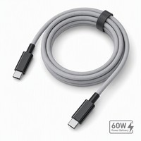 Kabel Data USB4 Tipe-C 40Gbps 240W Pengisian Cepat 8K60Hz Jaket Nilon Kepang Konduktor Tembaga Murni Kabel Ponsel