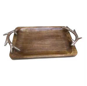 ถาดไม้สำหรับเสิร์ฟ3ชิ้นมีหลายขนาดถาดทำจากทองเหลือง - Product Image 4