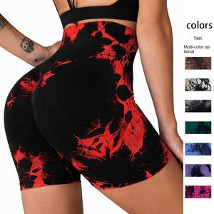 Short de yoga taille haute sans couture tie-dye pour femme Short de sport à sublimation numérique High Street Fashion - Product Image 6