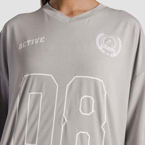 Maillot de sport 08 (gris) 100 % polyester respirant et ajusté, tissu tricoté de 200 grammes, long avec motif logo imprimé - Product Image 6