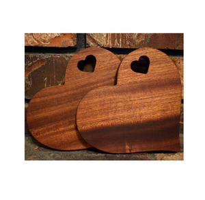 Heart <b>shaped</b> Housewarming Gifts Wood Cutting Board 2 Pieces New Crafts Shiny Polished Wood Chopping Board - Product Image 2