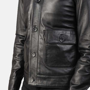 Chaqueta Bomber de Piel de Oveja Genuina Columbus, Talla XS, Reversible y con Cierre, Impermeable con Material de PU - Product Image 6