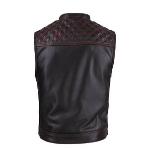 Veste de course de moto de style vintage pour hommes de grande taille Nouveau gilet d'équitation en cuir respirant et coupe-vent - Product Image 5