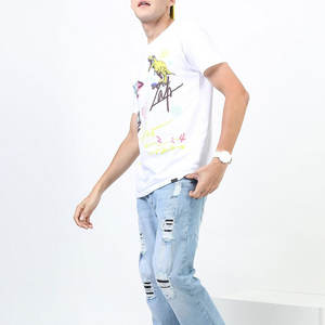 เสื้อยืดแฟชั่นสตรีทสไตล์ผู้ชายสั่งทำขายส่ง ผ้าฝ้ายถักเจอร์ซีย์ 100% คอกลม แห้งเร็ว ระบายอากาศดี เหมาะสำหรับใส่ลำลองกลางแจ้ง - Product Image 4