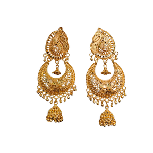 ชุดต่างหูที่มีเอกลักษณ์พร้อม22CT ต่างหูชุบทองแบบ Jhumka สำหรับผู้หญิงที่สวมใส่โดยผู้ส่งออก - Product Image 2