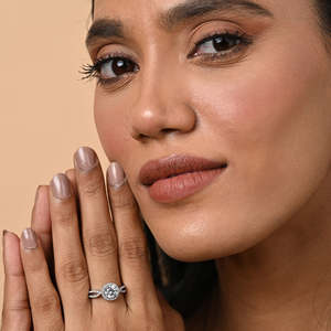 Anillos de Plata de Ley 925 de Primera Calidad para Mujer con Diamantes, Bisel y Engaste Chapados en Rodio - Product Image 3