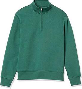 Sweat-shirt en coton décontracté à demi-zip, coupe classique, de haute qualité, avec logo personnalisé brodé, impression graphique, hiver, uni, teinture écologique - Product Image 1