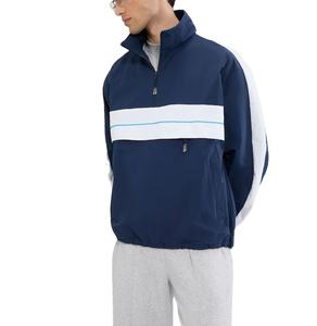Veste coupe-vent pour hommes grande taille couleurs personnalisées imperméable sport extérieur pull veste à capuche à la mode coupe-vent uni - Product Image 4