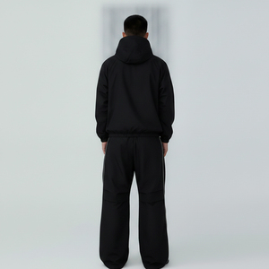 <b>Men's</b> Custom Hooded Tracksuit Set Solid <b>White</b> Loose Fit Zipper Front Windbreaker Streetwear Sweatsuit Full Length <b>Pant</b> - Product Image 6
