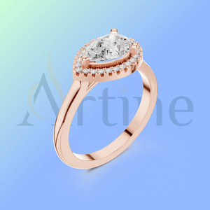 แหวนโดมทอง18K ประดับอัญมณีสำหรับผู้หญิง - Product Image 1