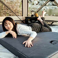 Matelas de camping gonflable imperméable, 10 cm d'épaisseur, mousse double, 132x200 cm, éponge haute résilience, valve 360°, léger, 1-2 personnes