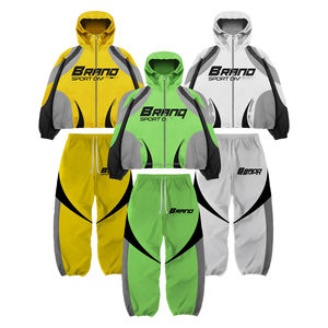 Ensemble de survêtement coupe-vent personnalisé avec logo Noly, pantalon de jogging respirant, veste coupe-vent, ensemble de survêtement deux pièces pour hommes - Product Image 1