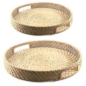 Plateau de service en rotin en osier de bambou naturel de haute qualité pour ustensiles de cuisine accessoires de maison et artisanat de décoration - Product Image 3