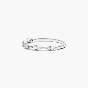 925 <b>Silver</b> Minimalist Band Elegant <b>Stacking</b> <b>Ring</b> Cut Moissanite Diamonds Women's Engagement Gift for Party Fine <b>Rings</b> - Product Image 2