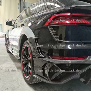 Nouveaux kits de carrosserie auto <span class=keywords><strong>Audi</strong></span> Q8 RSQ8 (fibre de verre + fibre de carbone) MS diffuseur de capot moteur pare-chocs avant/arrière-apprêt noir/carbone brillant - Product Image 6