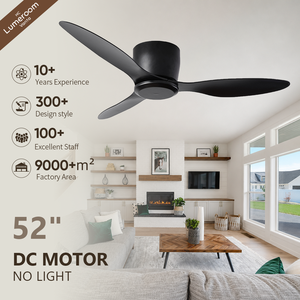 52 Inch Modern <b>Ceiling</b> Fan No <b>Light</b> DC Motor <b>Remote</b> <b>Control</b> Quiet Reversible Airflow 3 Blade <b>Ceiling</b> Fan - Product Image 1