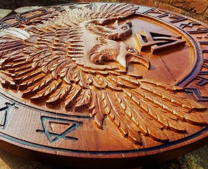 โล่ไวกิ้งโล่ทำด้วยมือทำจากไม้ยุคกลางโล่คอสเพลย์โดยหัตถกรรม Calvin - Product Image 2