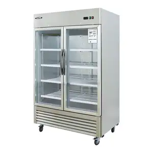 Brand New Offer for Double Glass Door Stainless Steel Reach-In Commercial Refrigerator 43 cu.ft. Res