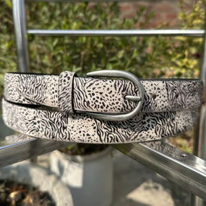 <b>Vintage</b> Style Hair on <b>Belt</b> with Heavy Duty Western Buckle Comfortable Durable Alloy Material Adjustable Length 1-1.5inches Width - Product Image 1