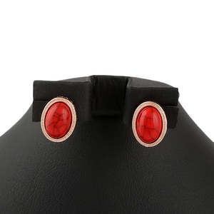 Women's Fancy <b>Locket</b> Set - Golden - Red - Product Image 3