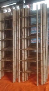 Handmade Wooden <b>Blanket</b> Ladder Bamboo Wall Leaning <b>Towel</b> Ladder Decorative Rack for Living Room Bathroom Bamboo Storage Rack - Product Image 5