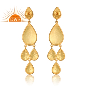 Diseño único Plata de Ley 925 18K Chapado en oro Natural Cz Piedra preciosa Pendiente Diseño Demi Fine Jewelry Fabricante. - Product Image 2