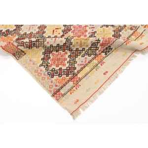 Tapis turc 5,8x7,7 pieds, grand tapis vintage, tapis à motifs de plantes et d'arbres rouges et oranges - Product Image 5