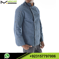 Uniforme de Restaurant unisexe personnalisé, veste de Chef en jean à manches courtes, uniforme de travail pour la cuisine