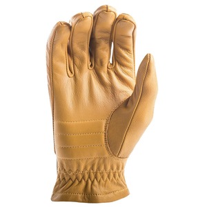 Guantes de cuero marrón al por mayor guantes de motorista amarillo dedo completo guantes deportivos de carreras diseño de cremallera guantes clásicos de piel de vaca marrón - Product Image 2