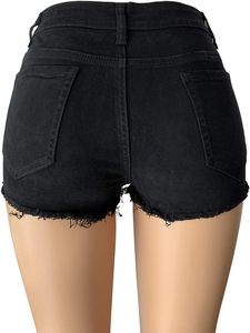 Shorts en jean décontractés vintage d'été pour femmes, coupe droite, très respirants, avec logo personnalisé – Services OEM ODM lavables - Product Image 4