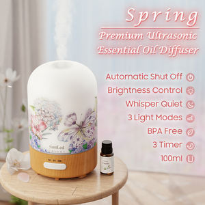 Lampe Led à base de grain de bois de fournisseur en gros en ligne Humidificateur d'air électronique mignon à ultrasons Diffuseur pour chambre de bébé et d'enfants - Product Image 4