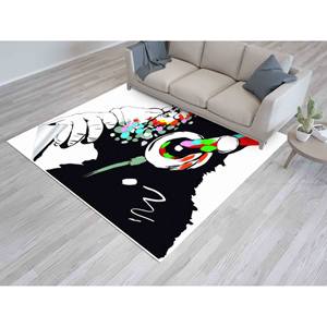 Tapis Banksy Monkey : Art abstrait, lavable en machine, tapis imprimé, tapis en chenille - Product Image 2