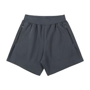 Shorts de gymnastique pour hommes avec logo personnalisé de haute qualité vente en gros de shorts de basket-ball en coton avec logo de broderie à fermeture éclair élastique mi-taille solide - Product Image 4