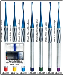 Conjunto de elevador Dental de Venta caliente, elevadores de raíz Dental dentada y de luxación de acero inoxidable de Color azul para extracción de dientes - Product Image 1