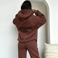 Sweatshirts surdimensionnés personnalisés OEM pour femmes, pantalons de survêtement, sweat à capuche et jogger avec logo personnalisés pour femmes, fabricant d'ensemble