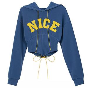 Vente en gros de vêtements de sport en molleton épais de haute qualité, Top court de jogging pour femmes, sweat à capuche court d'hiver - Product Image 5