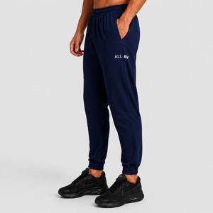 Joggers Hyper Fit bleu marine 100% coton, coupe classique, effet délavé tendance, tailles disponibles du XL au 6XL, coupe droite, légers - Product Image 1