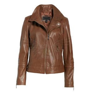 Veste en cuir de qualité supérieure Nouvelle dernière conception Logo personnalisé Imperméable PU Dames Vestes en cuir à la mode - Product Image 5