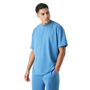 High Quality Custom Design Factory Price Casual Wear Top Selling Short Sleeve Plain High Neck Rib Design Men's <b>Twinset</b> - Product Image 6