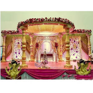 ไม้สไตล์อินเดียใต้มีการตั้งค่าการแต่งงาน DST ส่งออกเสาไม้ Dev mandaps decors เหตุการณ์ใหญ่สหรัฐอเมริกา - Product Image 1