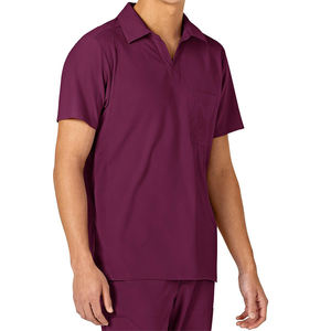 ชุดเครื่องแบบพยาบาลสำหรับผู้ชายเสื้อโปโลสครับขัดผิวแบบยืดได้4ทาง - Product Image 6