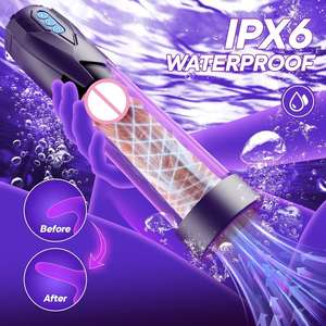 Bomba de vacío automática para pene, masturbador masculino, extensor de pene con <span class=keywords><strong>2</strong></span> modos de succión y <span class=keywords><strong>3</strong></span> modos de entrenamiento para hombres, alargador de pene, erección - Product Image 5