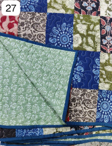 Réversible Coton Patchwork Courtepointes Fabriqué À La Main Vintage Kantha Couette Pur Main Bloc Couverture Bohème Recyclé Jeter Couverture - Product Image 6