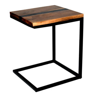 Juego de Mesa de Centro de Madera de Acacia y Resina Epoxi, Estilo Industrial Antiguo, Diseño Moderno, Muebles para el Hogar Ecológicos, Decoración Artesanal - Product Image 1
