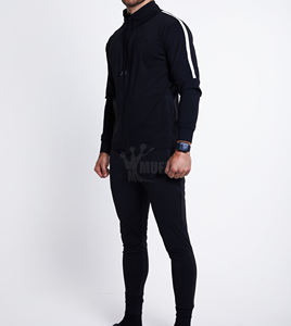 Conjunto Deportivo de Dos Piezas para Hombre, Ajustado, con Cremallera, Sudadera con Capucha y Pantalones Jogger, para Gimnasio, Invierno, Conjuntos Deportivos Lisos - Product Image 4