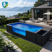 Piscine Conteneur Moderne de 40 pieds en Fibre de Verre Hors Sol, Unité Professionnelle Haut de Gamme pour Projets Hôteliers et de Complexes de Vacances
