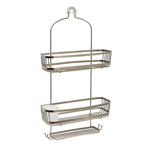 Customizable Freestanding Dual Rack Cabinet Metal Black Bathroom Organizer Rack Shelf - Product Image 4
